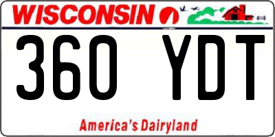 WI license plate 360YDT