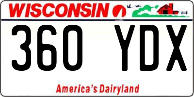 WI license plate 360YDX