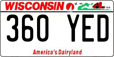 WI license plate 360YED