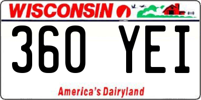 WI license plate 360YEI