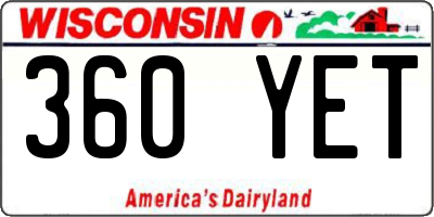 WI license plate 360YET