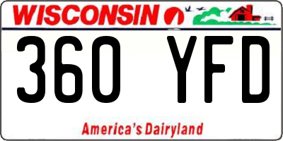 WI license plate 360YFD