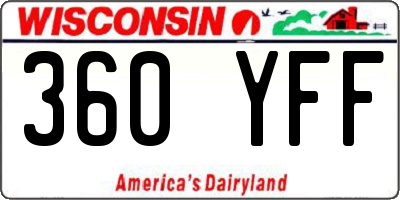 WI license plate 360YFF