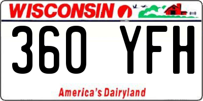 WI license plate 360YFH