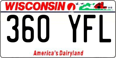 WI license plate 360YFL