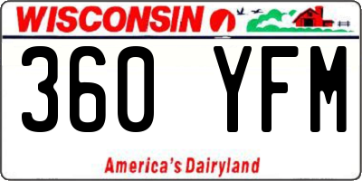 WI license plate 360YFM