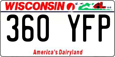 WI license plate 360YFP