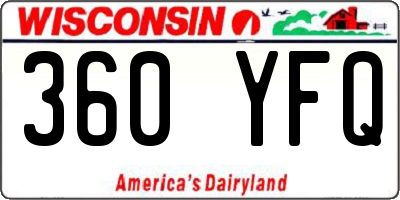 WI license plate 360YFQ
