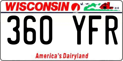 WI license plate 360YFR