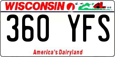 WI license plate 360YFS