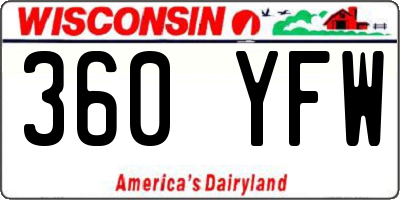 WI license plate 360YFW