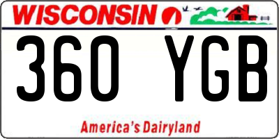 WI license plate 360YGB