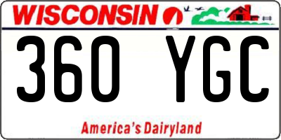 WI license plate 360YGC
