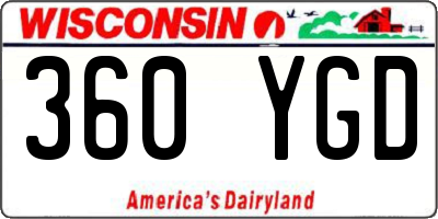 WI license plate 360YGD