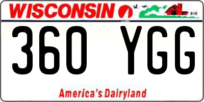WI license plate 360YGG