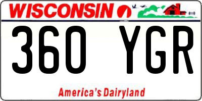 WI license plate 360YGR