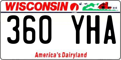 WI license plate 360YHA