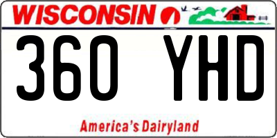 WI license plate 360YHD