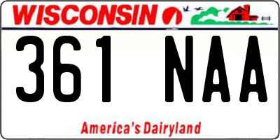 WI license plate 361NAA