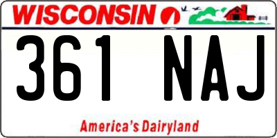 WI license plate 361NAJ