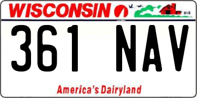 WI license plate 361NAV