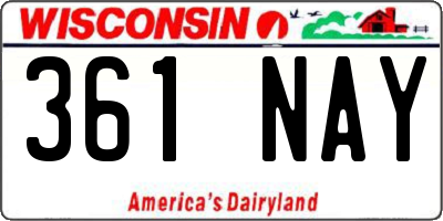 WI license plate 361NAY