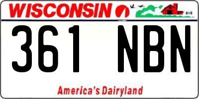 WI license plate 361NBN
