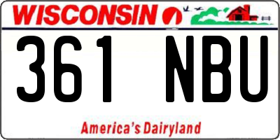 WI license plate 361NBU