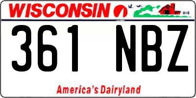 WI license plate 361NBZ