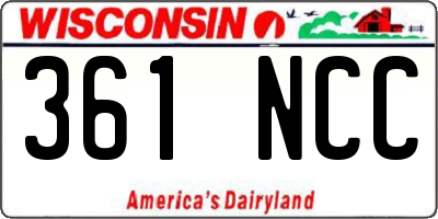 WI license plate 361NCC
