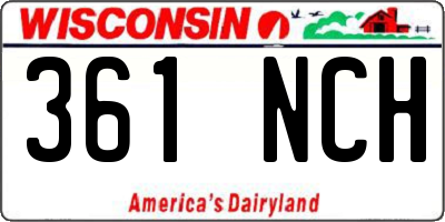WI license plate 361NCH