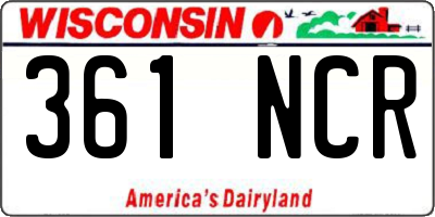 WI license plate 361NCR