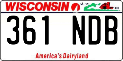 WI license plate 361NDB