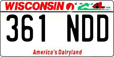WI license plate 361NDD