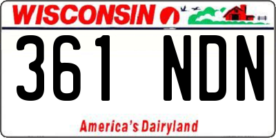 WI license plate 361NDN