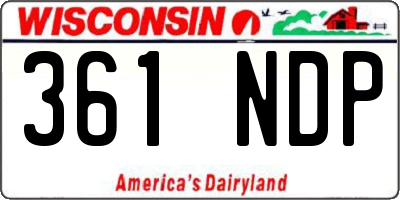 WI license plate 361NDP