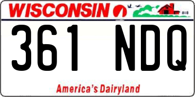 WI license plate 361NDQ