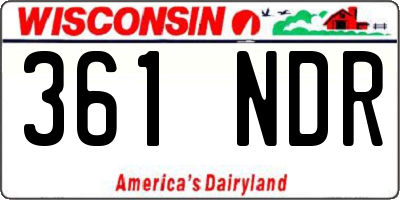 WI license plate 361NDR