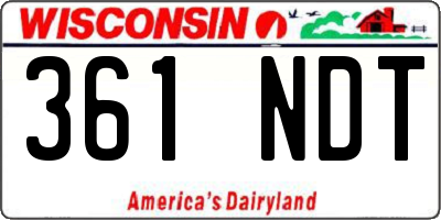 WI license plate 361NDT