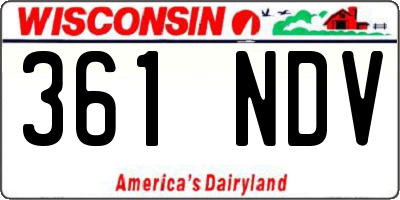 WI license plate 361NDV