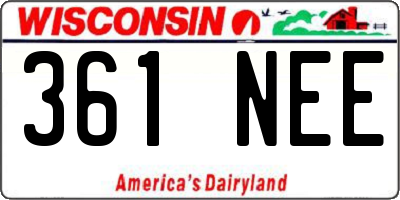 WI license plate 361NEE