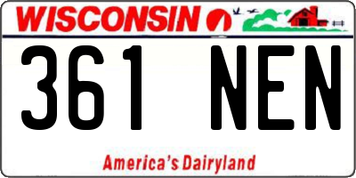 WI license plate 361NEN