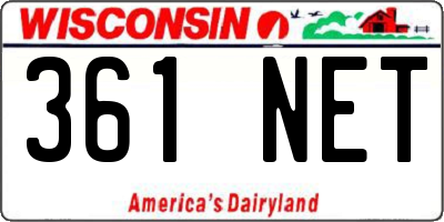 WI license plate 361NET