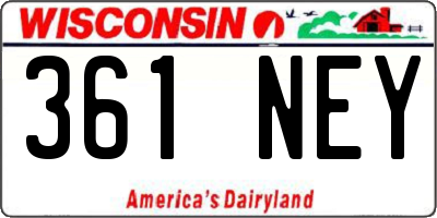 WI license plate 361NEY