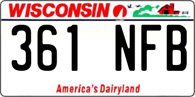 WI license plate 361NFB