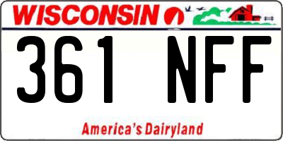 WI license plate 361NFF