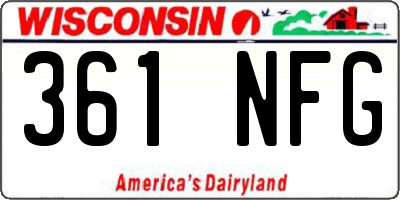 WI license plate 361NFG