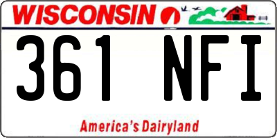 WI license plate 361NFI
