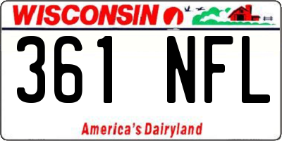 WI license plate 361NFL