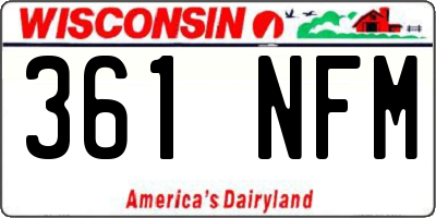 WI license plate 361NFM